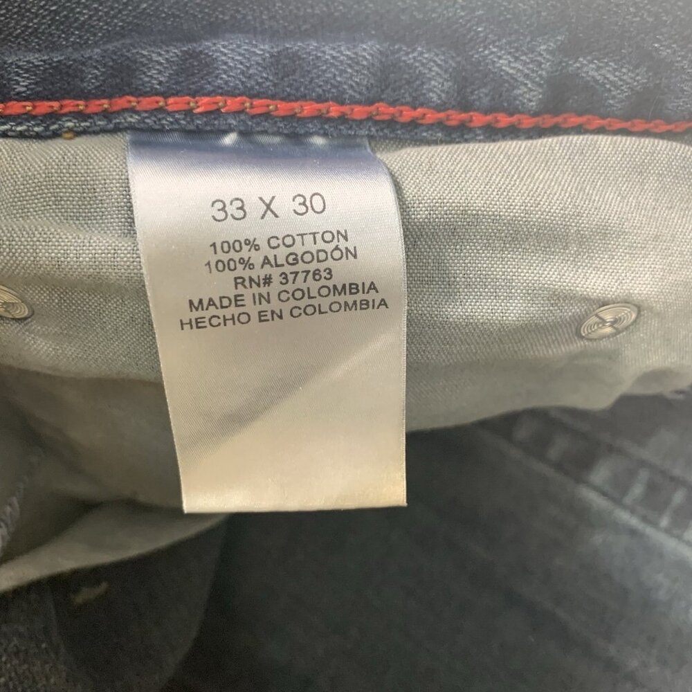 Perry Ellis Men's Cottons Relaxed Fit 33 x 30 Blue Denim Jeans - Picture 3 of 9
